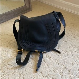 chloe marcie medium black leather crossbody